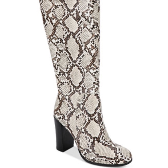 Kenneth Cole new york Justin block-heel tall snake print boots size 8m and 8.5m - Picture 2 of 8
